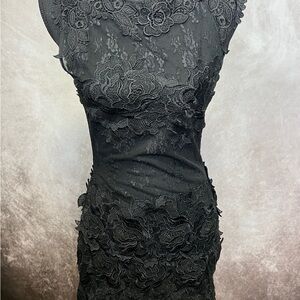 Elegant Black Lace Dress BOND GIRL DRESS